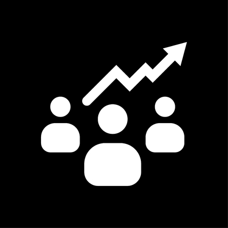 Business people growth icon whiteのイラスト素材