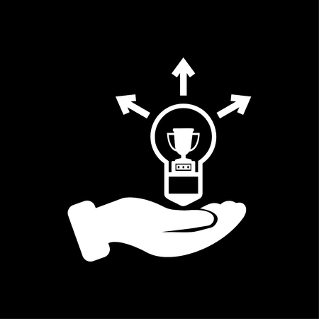 Hand holding light bulb - smart idea icon isolated whiteのイラスト素材