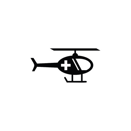 Medical Emergency Helicopter Support Blackのイラスト素材