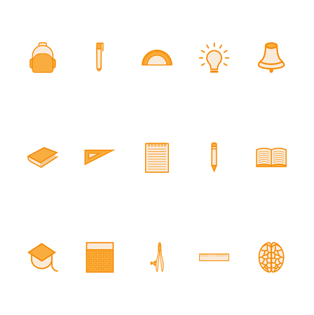 Education icons line art colorful vector - linear colorful style education icons setのイラスト素材