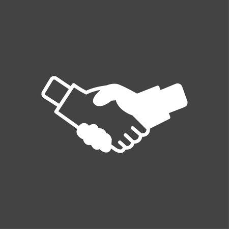Handshake Icon Whiteのイラスト素材