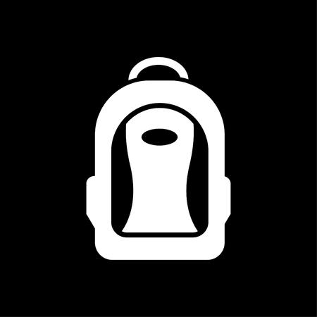 School bag icon - Backpack icon vector whiteのイラスト素材
