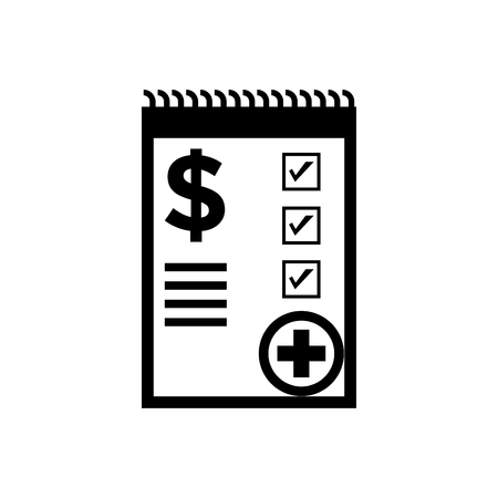 Medical Bill Icon Blackのイラスト素材
