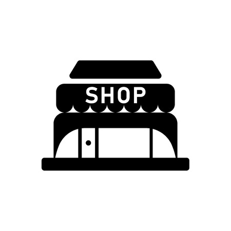 Shop trendy flat icon - Glyph store icon vector blackのイラスト素材