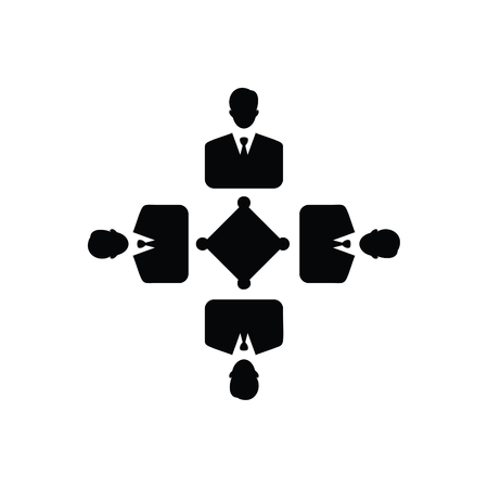Table Meeting Icon Blackのイラスト素材