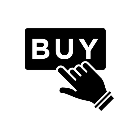 Finger pointing to buy sign icon - Shopping sign vector blackのイラスト素材