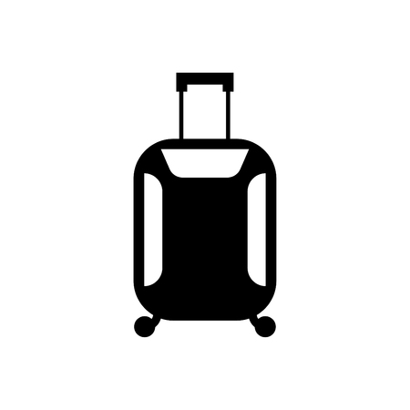 Travel bag icon - luggage bag vector blackのイラスト素材