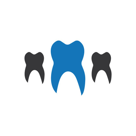 Tooth Icon Vector Blue