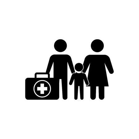 Medical health life insurance icon - health insurance icon vector blackのイラスト素材