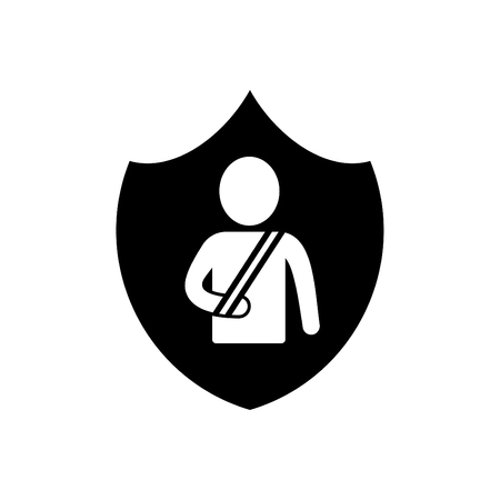 Bone fracture Health insurance sign - symbol vector blackのイラスト素材