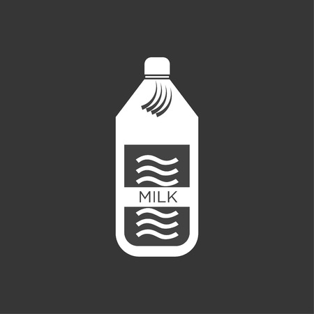 Milk Bottle Icon Whiteのイラスト素材