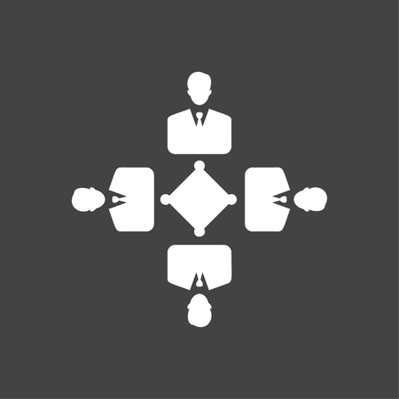 Table Meeting Icon Whiteのイラスト素材