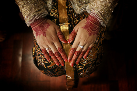 Javanese Woman hand With Hennaの写真素材
