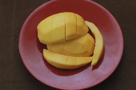 Slice of Deliciuous Mango for Mango Sticky Riceの写真素材