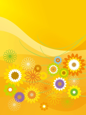 The flower of a yellow backgroundのイラスト素材