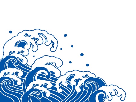 The wave of a Japanese painting のイラスト素材
