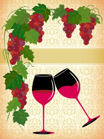 A beautiful illustration of glass and wineのイラスト素材