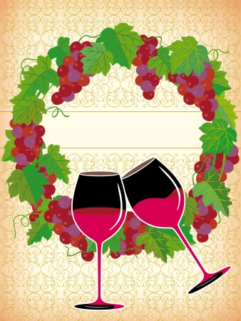 A beautiful illustration of glass and wineのイラスト素材