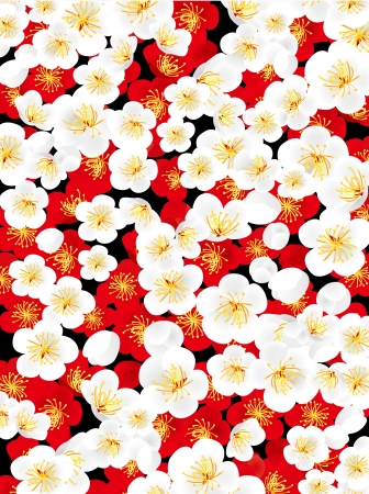 Pattern of beautiful plumのイラスト素材