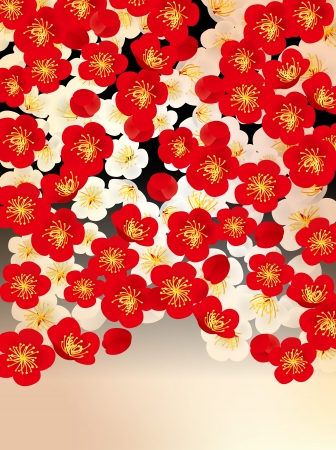 Pattern of beautiful plumのイラスト素材