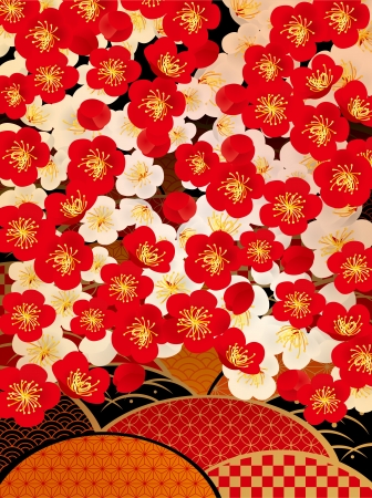 Pattern of beautiful plumのイラスト素材