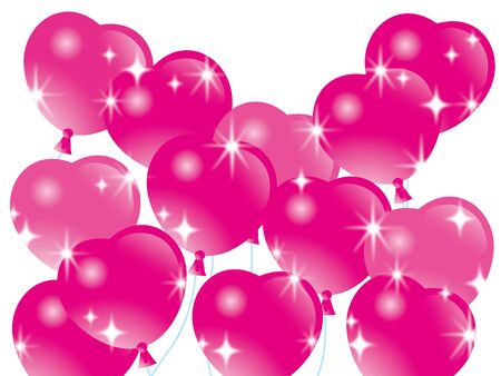Illustration of balloons cute heartのイラスト素材