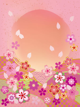 Illustration of beautiful cherry tree  sakura のイラスト素材