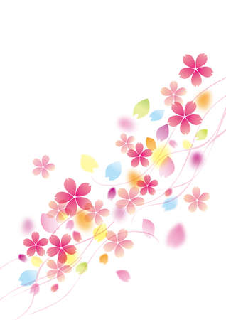 Illustration of beautiful cherry tree  sakura  の写真素材