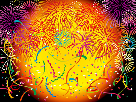 The fireworks of a carnival のイラスト素材