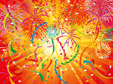 The fireworks of a carnival の写真素材