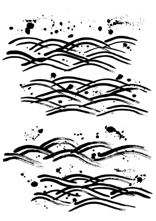 The wave of a Japanese paintingのイラスト素材
