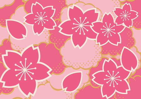 Illustration of beautiful cherry tree sakuraのイラスト素材