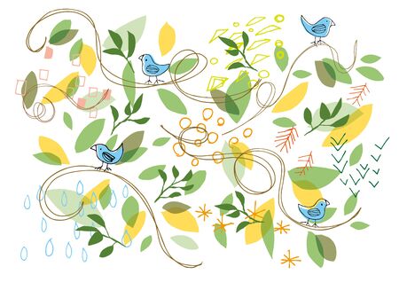 Scandinavian leaf backgroundのイラスト素材
