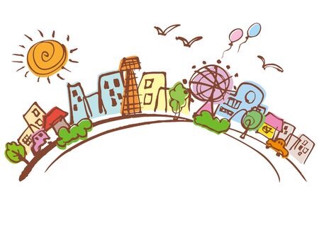 Beautiful green of Cityscapeのイラスト素材