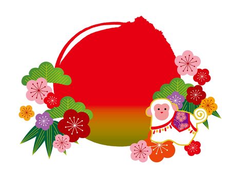 Japan's New Year's card 2016のイラスト素材