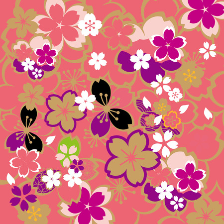 Beautiful cherry blossoms of Japanのイラスト素材