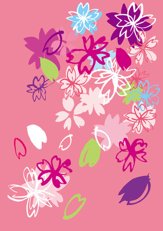 Beautiful cherry blossoms of Japanのイラスト素材