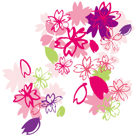 Beautiful cherry blossoms of Japanのイラスト素材