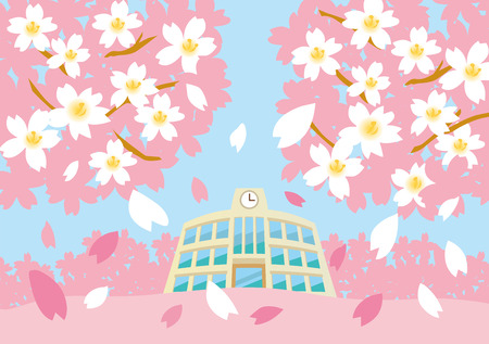 Sakura at schoolのイラスト素材
