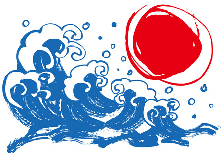 Powerful wave of illustrationのイラスト素材