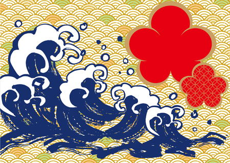 Powerful wave of illustrationのイラスト素材