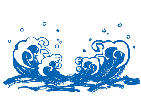Powerful wave of illustrationのイラスト素材