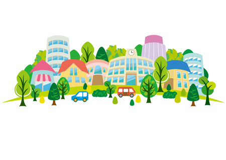 Fun town illustrationのイラスト素材