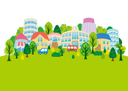 Fun town illustrationのイラスト素材