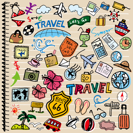 Fun illustration of travelのイラスト素材
