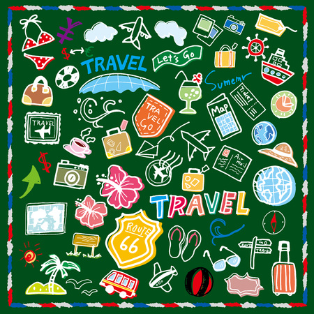 Fun illustration of travelのイラスト素材