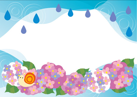 Rainy season of hydrangeaのイラスト素材