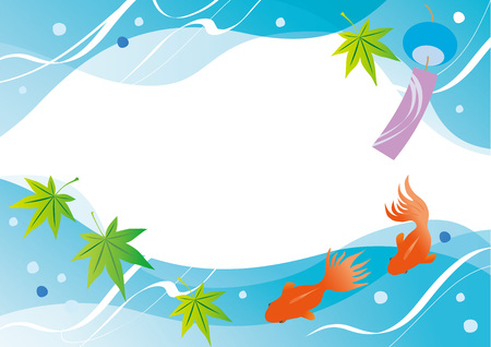 Refreshing summer of Japan (goldfish)のイラスト素材