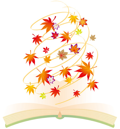 Autumn leaves pop out from thisのイラスト素材