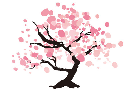 A beautiful cherry tree illustrationのイラスト素材